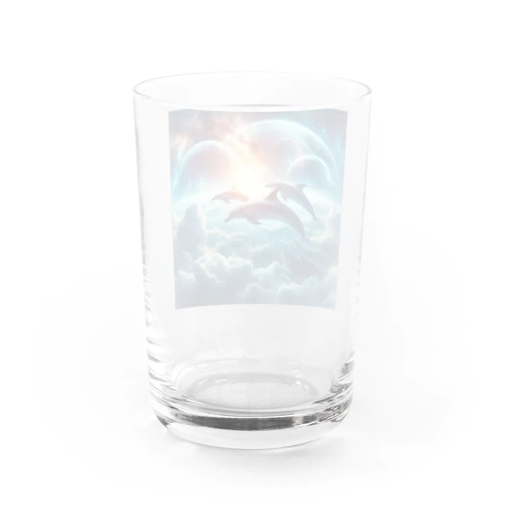 Mangetu2024の宇宙海（イルカ） Water Glass :back