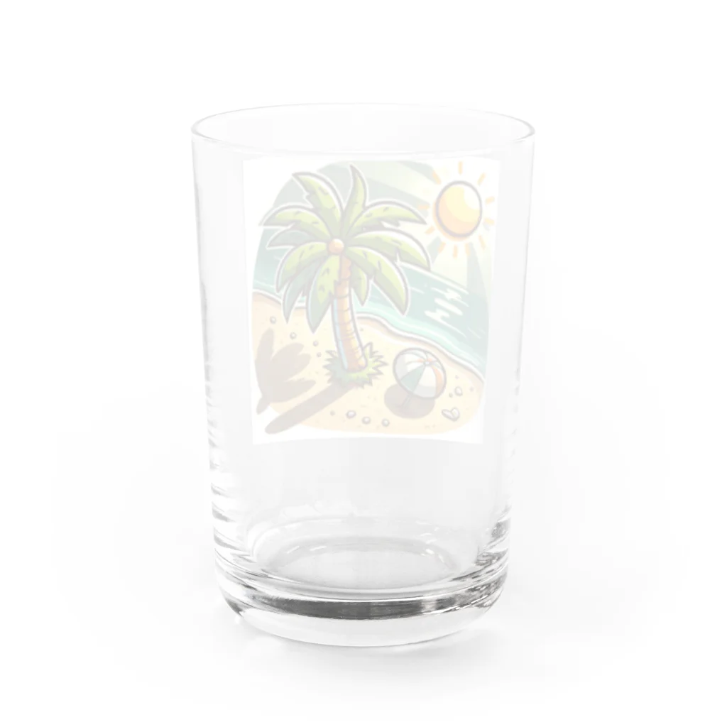 Qten369のサンセットビーチ Water Glass :back