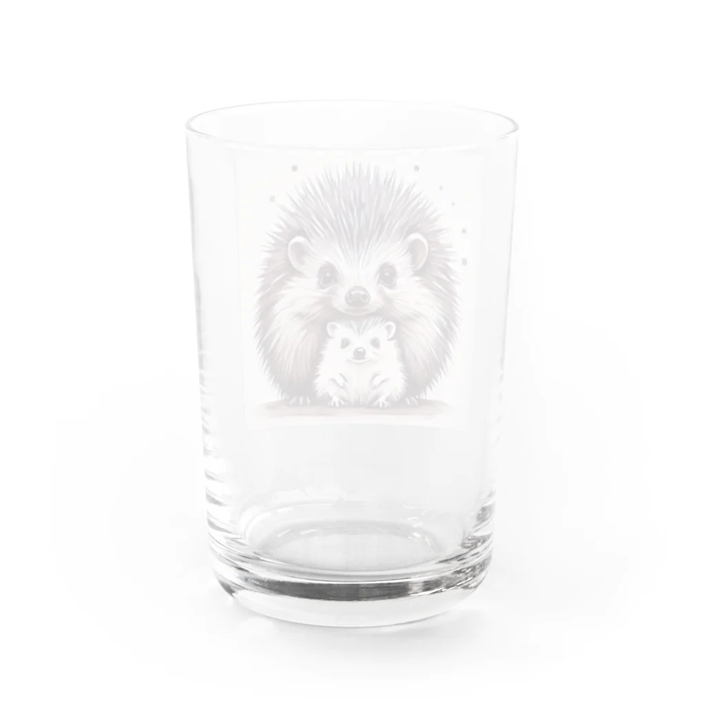 kizuna_koboのHedgehog family Water Glass :back