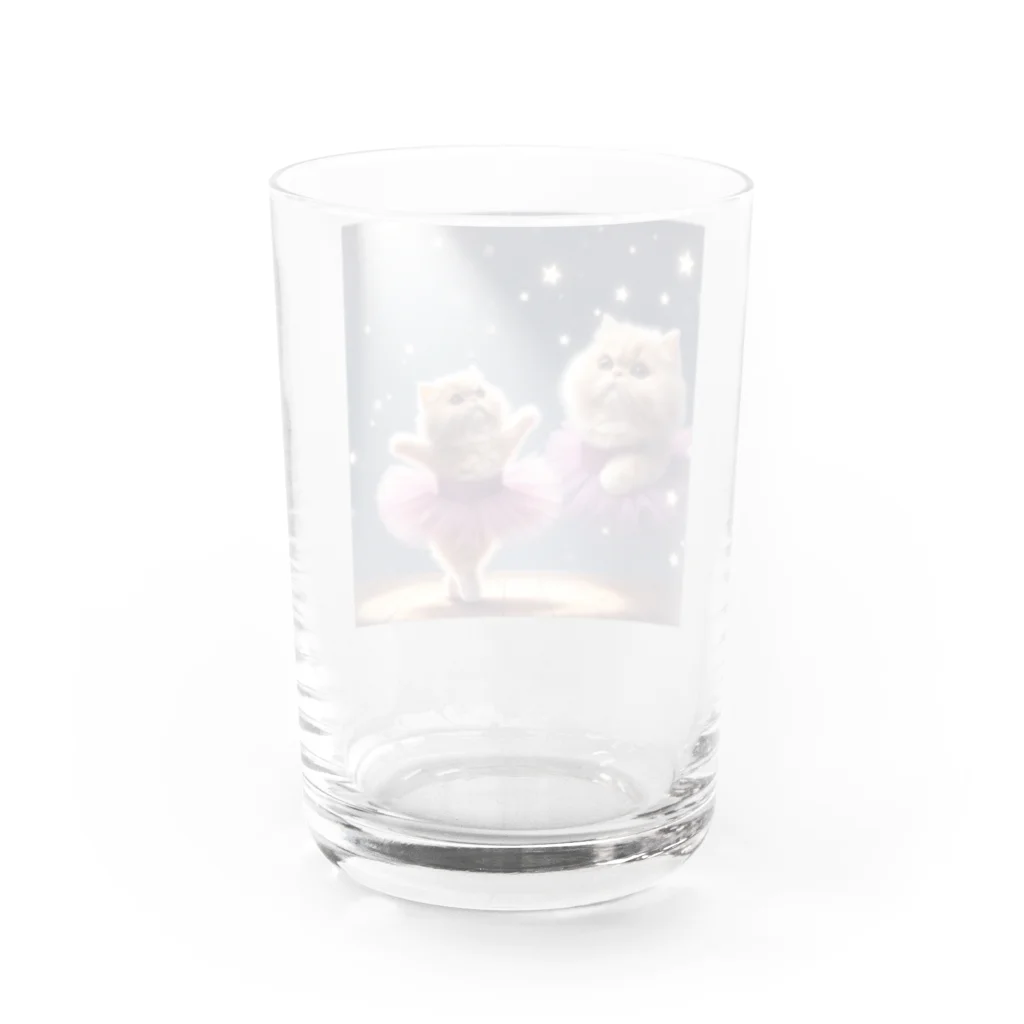 とてもすてきマートの猫バ(パープル) Water Glass :back