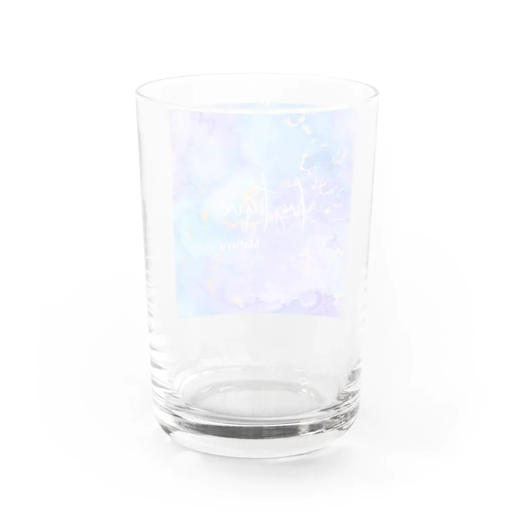 Mafuyuの手描きアートのルミナス手描き水彩画アート Water Glass :back