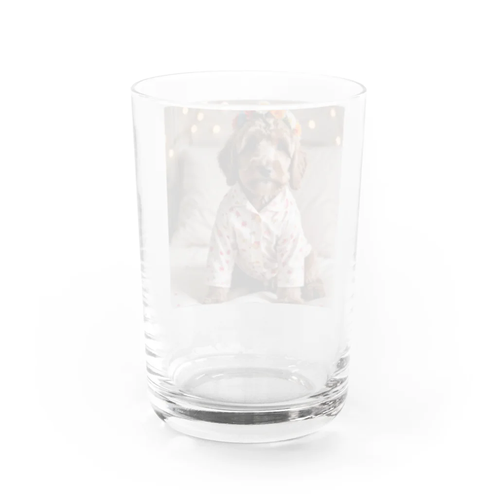 sachisachi_alanのお洋服を着たオーストラリアン・ラブラドゥードル Water Glass :back