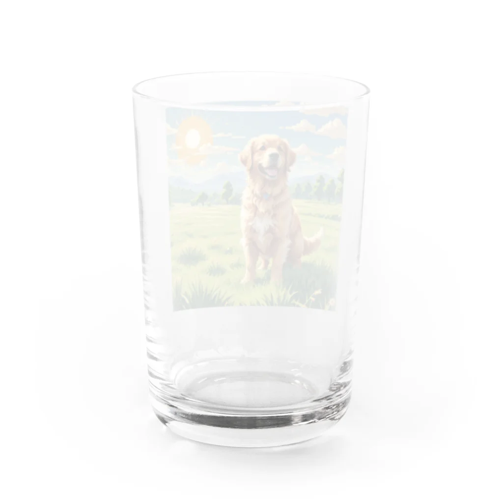 AI副業屋のショウのドット絵のゴールデンレトリバー Water Glass :back