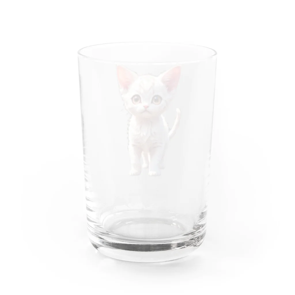 Kikimimiネコのkikimimiネコ（シロネコ） Water Glass :back