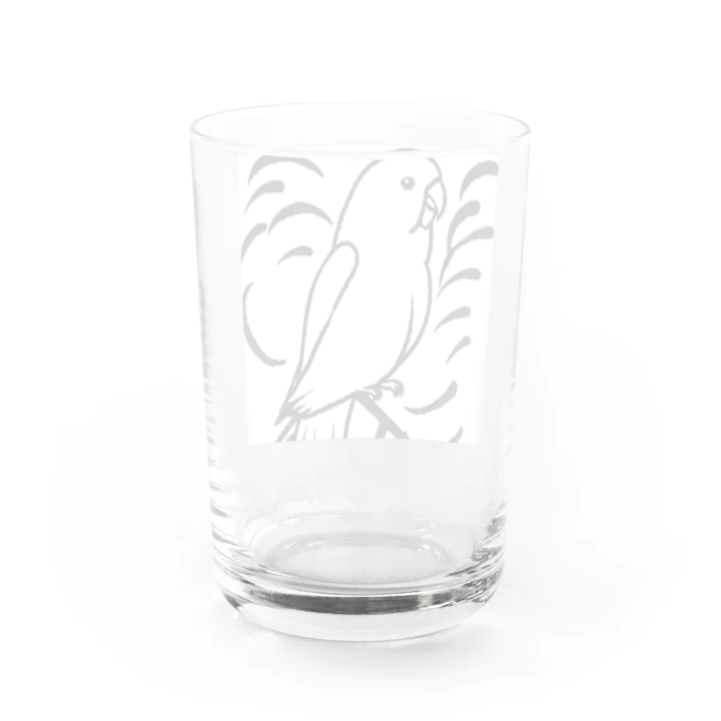 jcjcのかわいいインコのグッズ Water Glass :back