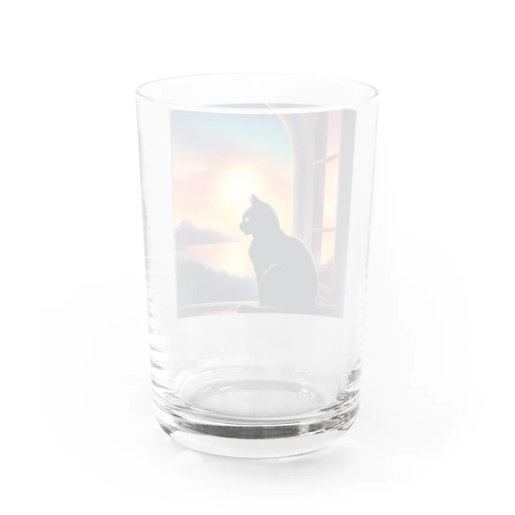 ゲルの黒猫 黒ちゃん Water Glass :back