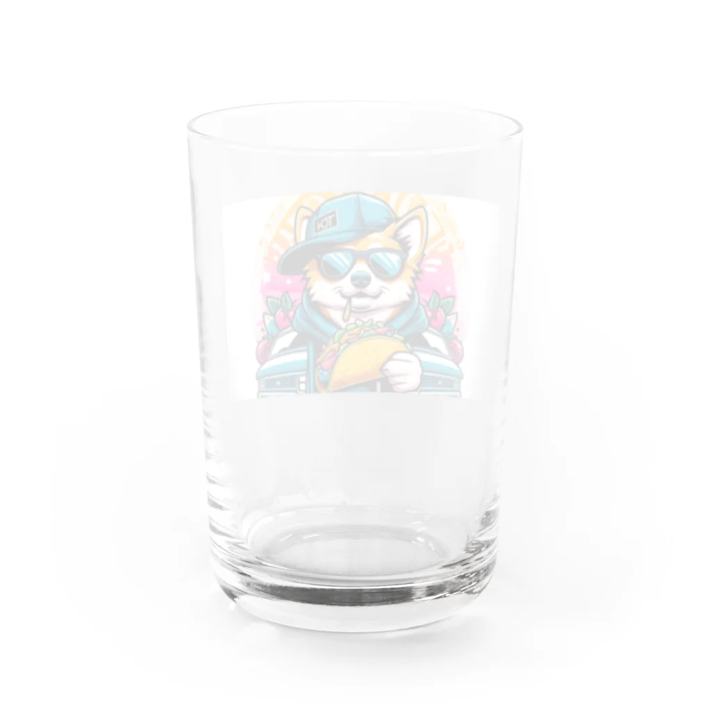 Gokuuchan's Cute Creationsのゴクウちゃんとタコス　time Water Glass :back