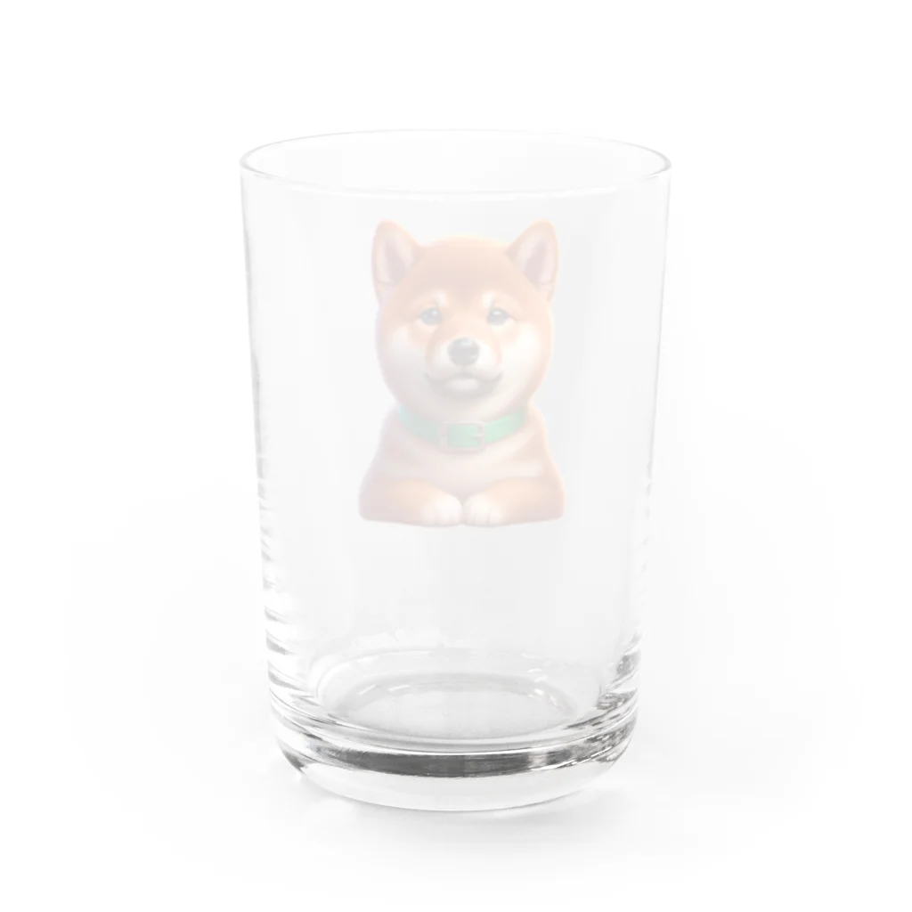 柴楽のフレンドリーな柴犬 Water Glass :back