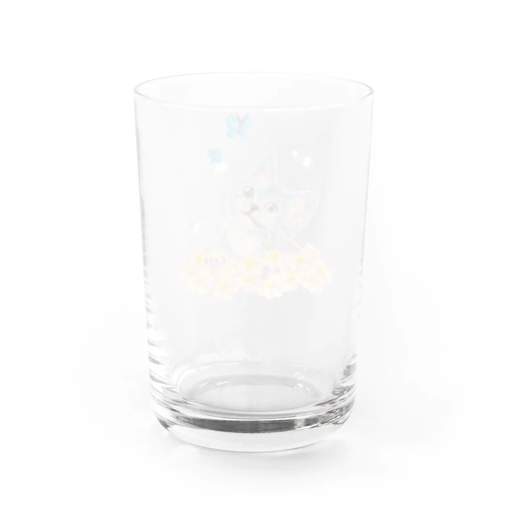 レイナズ アートガーデンのlovely afternoon 雑貨　ネコ・お花・蝶々 Water Glass :back