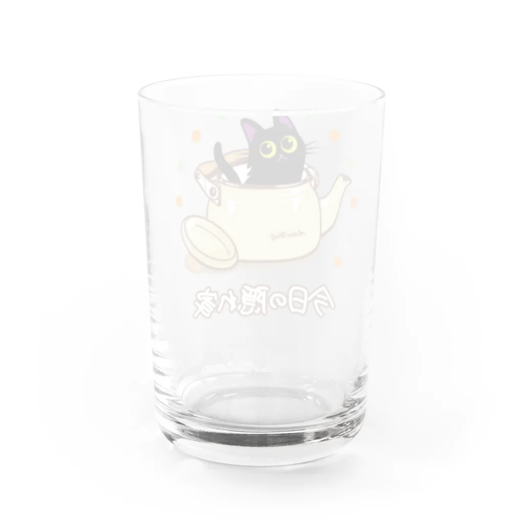 AckeeWolf Art Shopの猫の今日の隠れ家 Water Glass :back