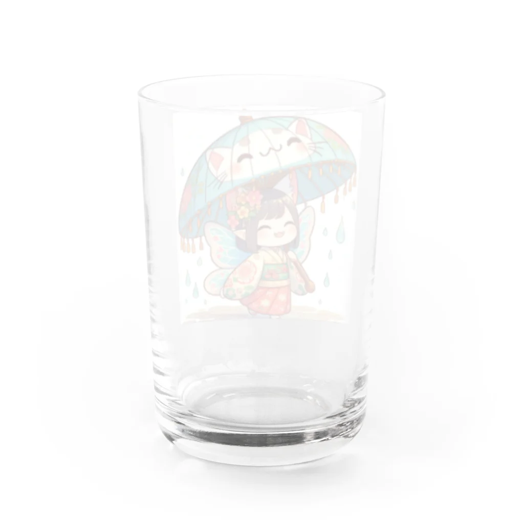 bona fideの開運招き猫　みこ Water Glass :back