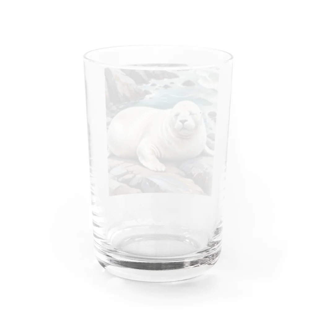 リキ製作所のアザラシのこの表情ｗ Water Glass :back