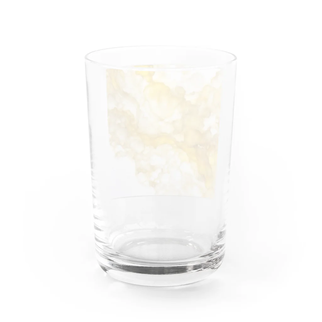 Haru_Pooh_のアルコールインクアート　-YELLOW- Water Glass :back