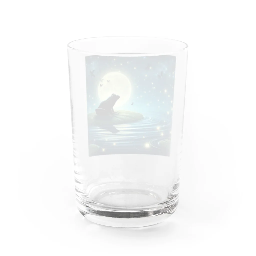 ususio1431の月夜のカエル Water Glass :back