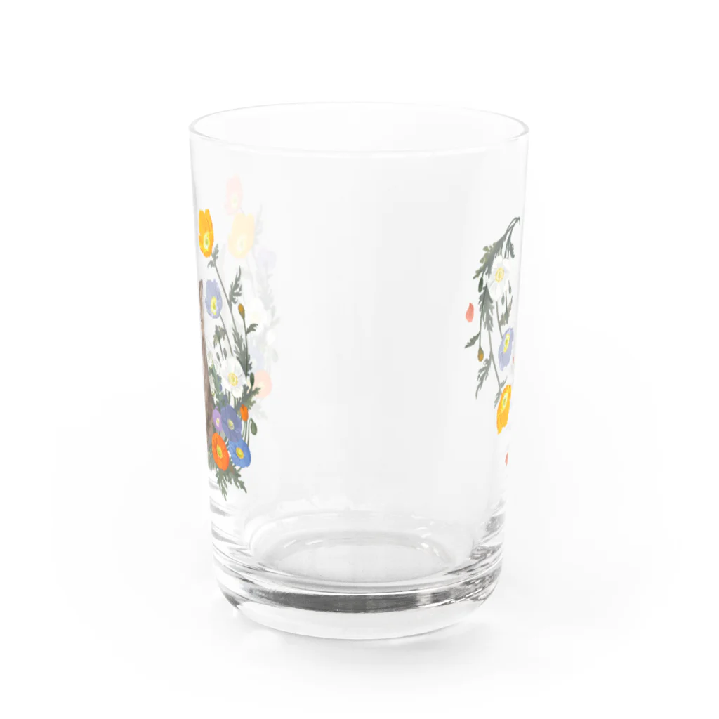 MIdesignの花と猫 Water Glass :back