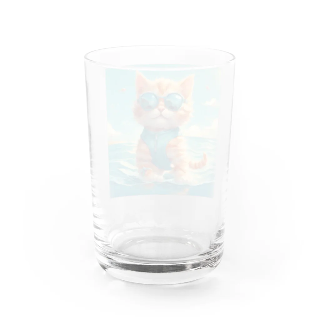 Ojisanlifeの海の子猫 Water Glass :back