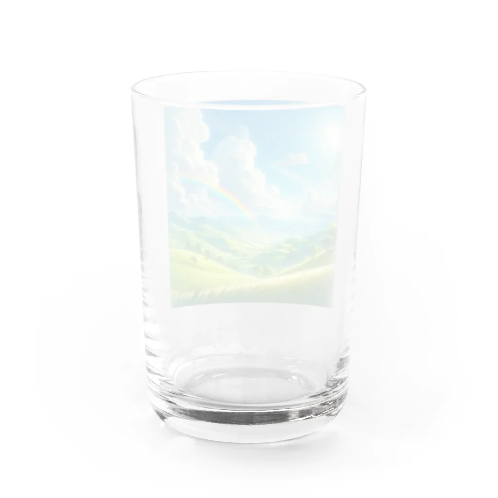 Rパンダ屋の「美しい緑の風景」グッズ Water Glass :back