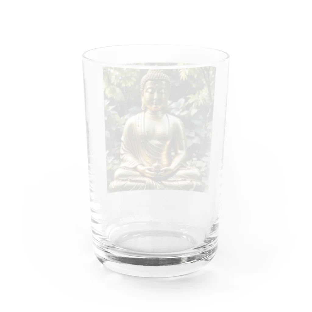 Take-chamaの驚くべき仏像があなたを迎えます。 Water Glass :back