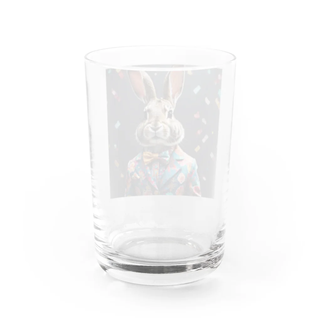 usagimajyoのスーツウサギ Water Glass :back