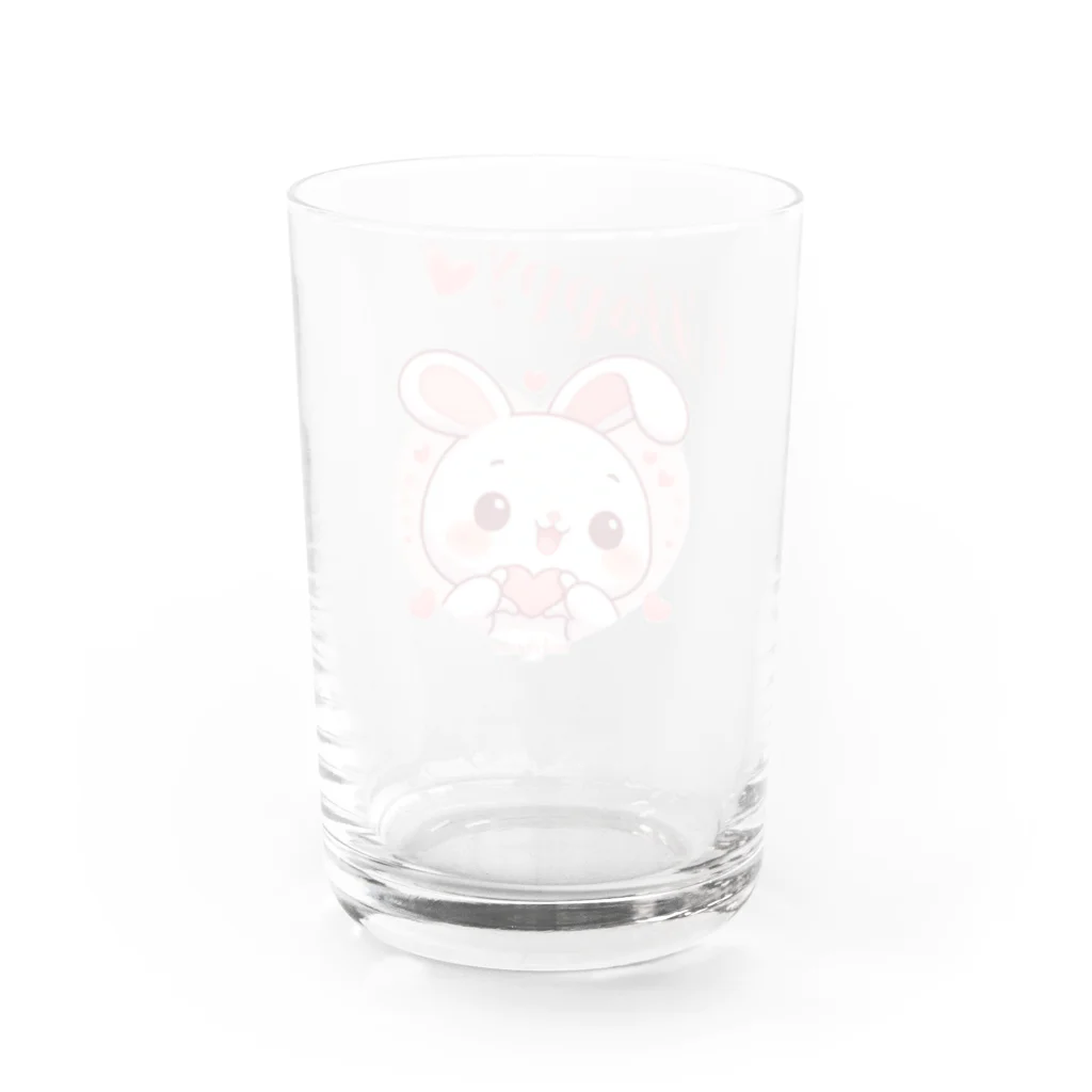 みきころん♡の幸せを呼ぶうさぎ💖 Water Glass :back