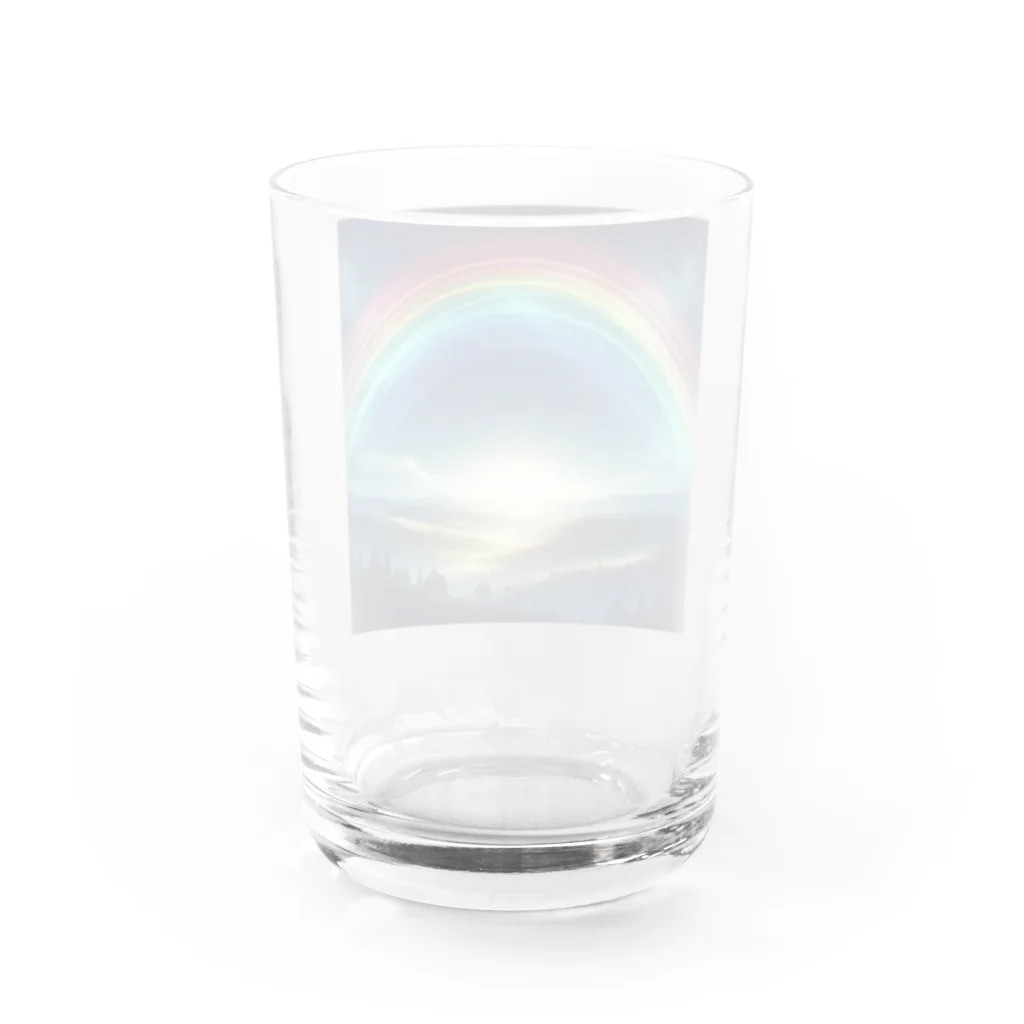 Rパンダ屋の「幻想的な虹」グッズ Water Glass :back