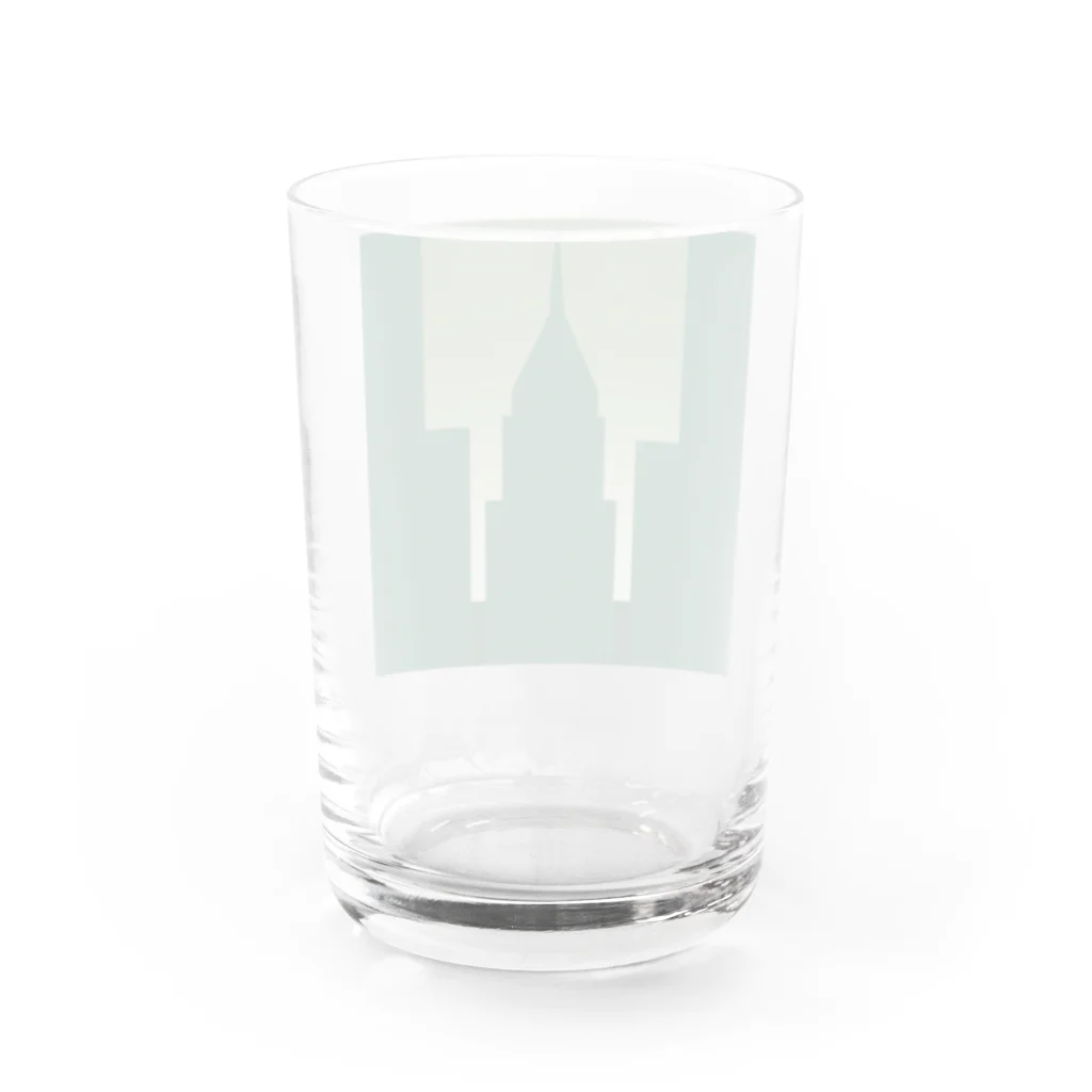 ASUTOMIのビルグッズ濃い緑色 Water Glass :back