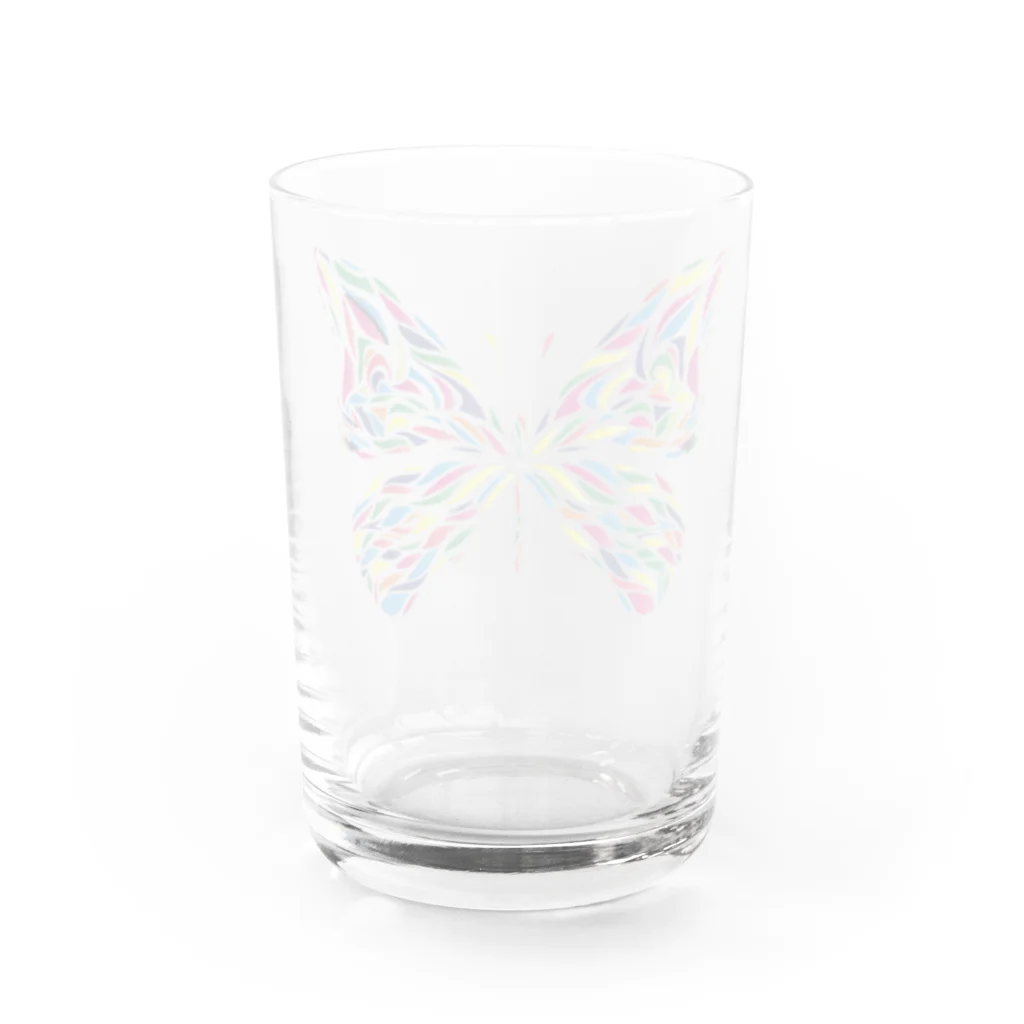 chicodeza by suzuriのビビッドな蝶々 Water Glass :back