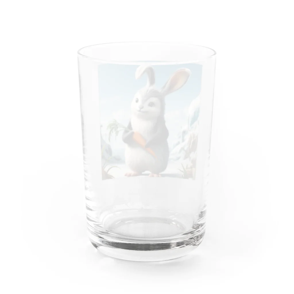 usagimajyoのペンギンとウサギの子供 Water Glass :back