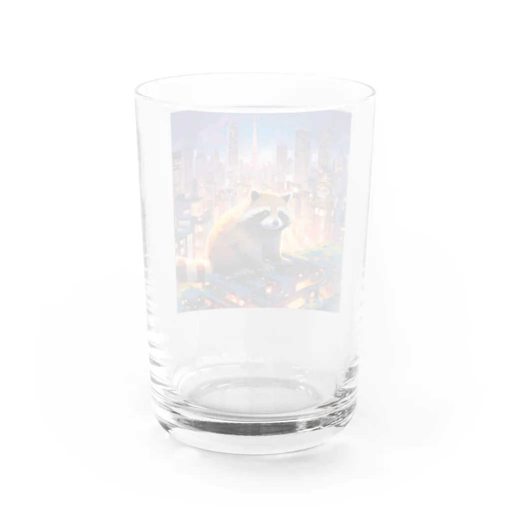 アニマル アイテム ショップの東京のたぬき Water Glass :back