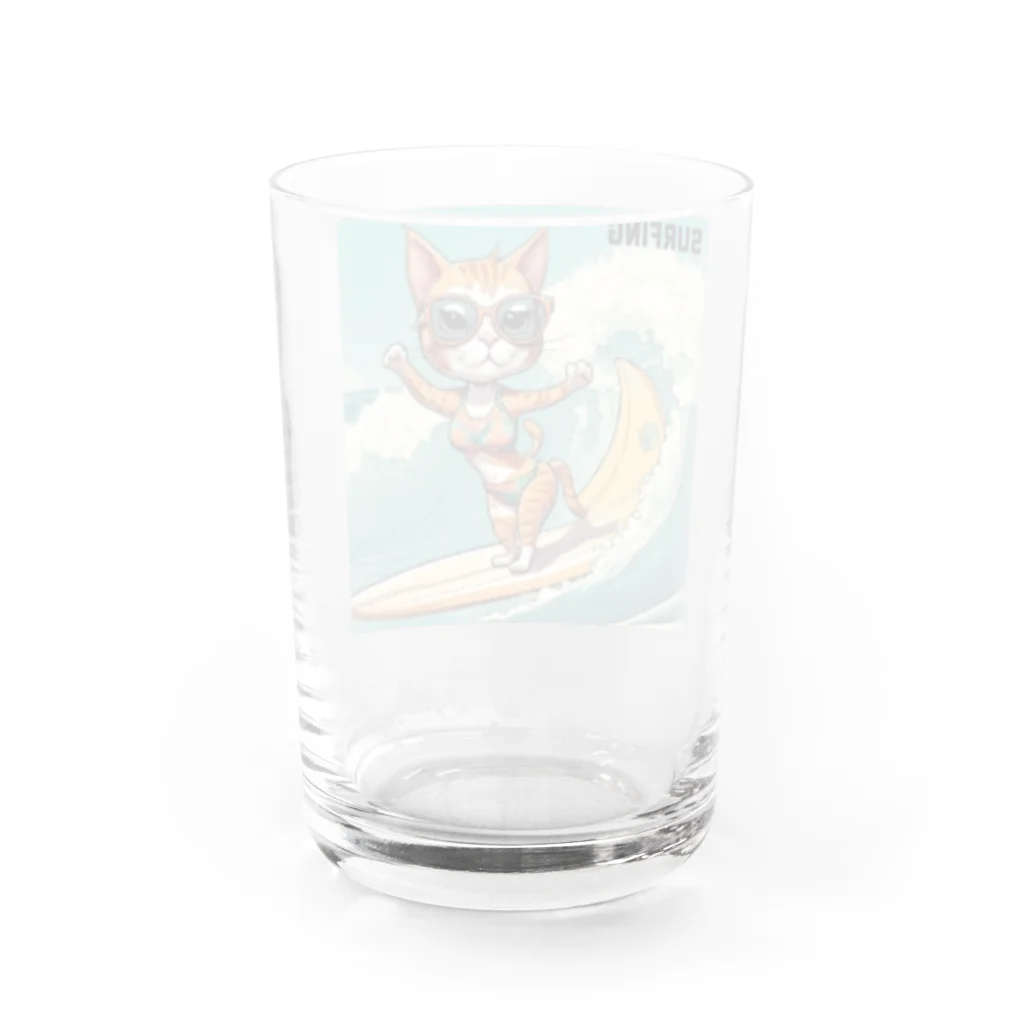 ハワイライフのSURFING猫（女の子バージョン） グラス反対面