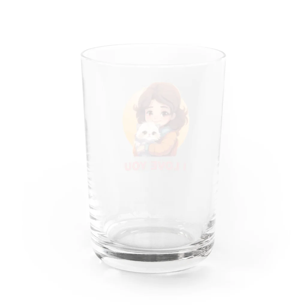 AwagoModeのI LOVE YOU(Cat&Girl) (36) Water Glass :back