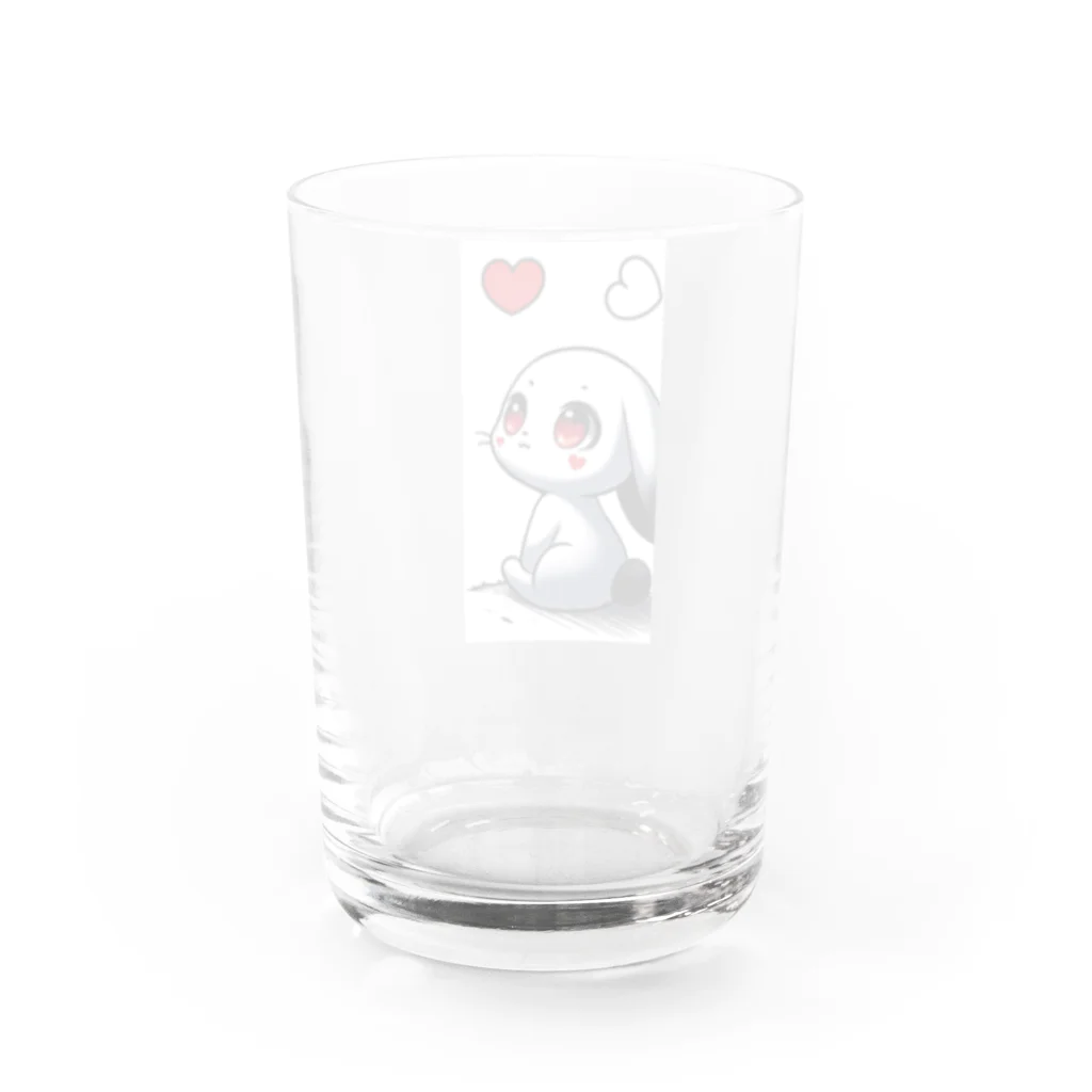 やまとうみとにちじょう【公式】のハートうさぎさん Water Glass :back