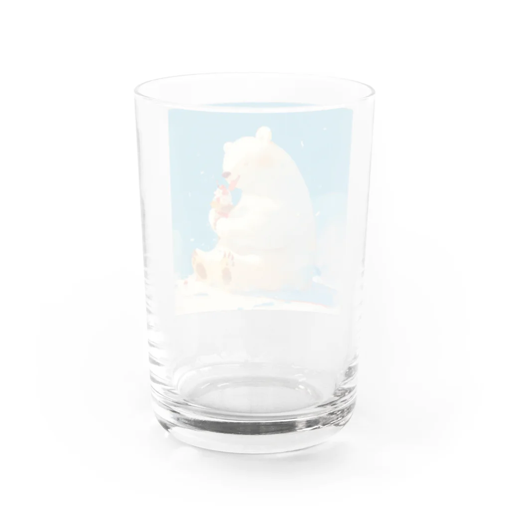 STUDIO OBAKERONのシロクマくんのおやつ Water Glass :back