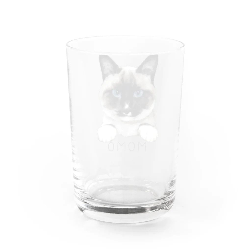 みきぞーん｜保護猫 ミッキー画伯と肉球とおともだちのmomo Water Glass :back