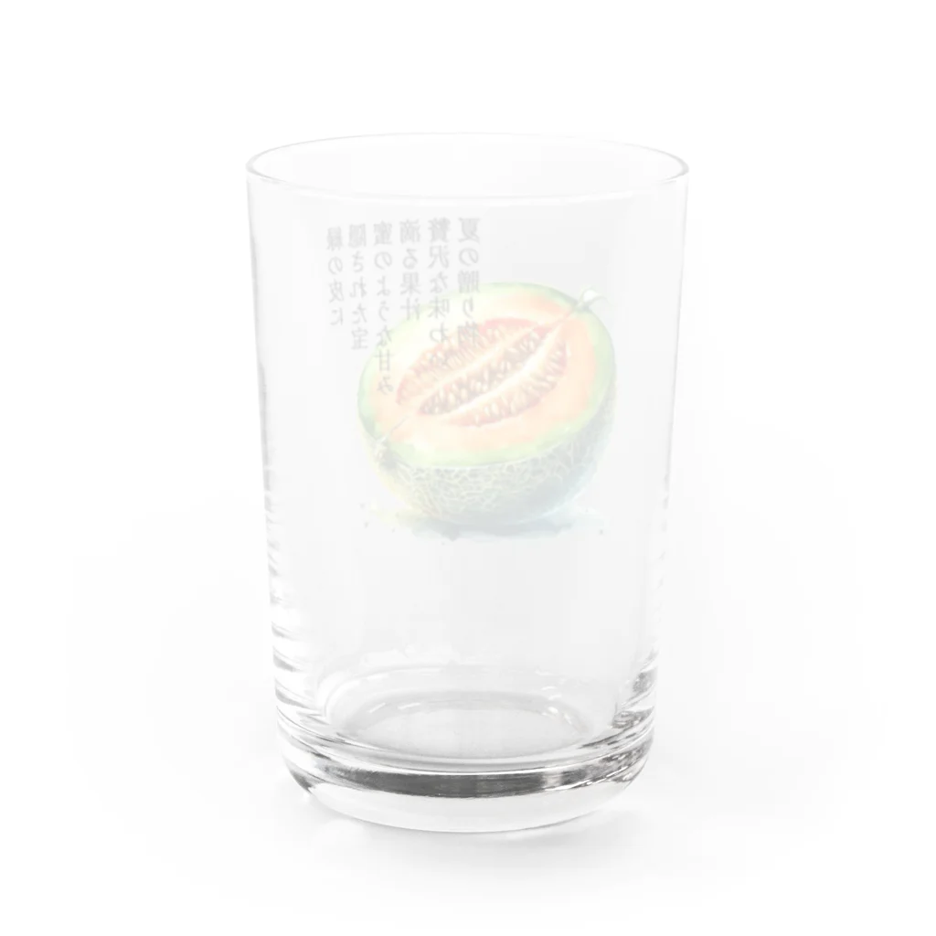 eri_sakuの夏の果実　メロン(黒文字) Water Glass :back