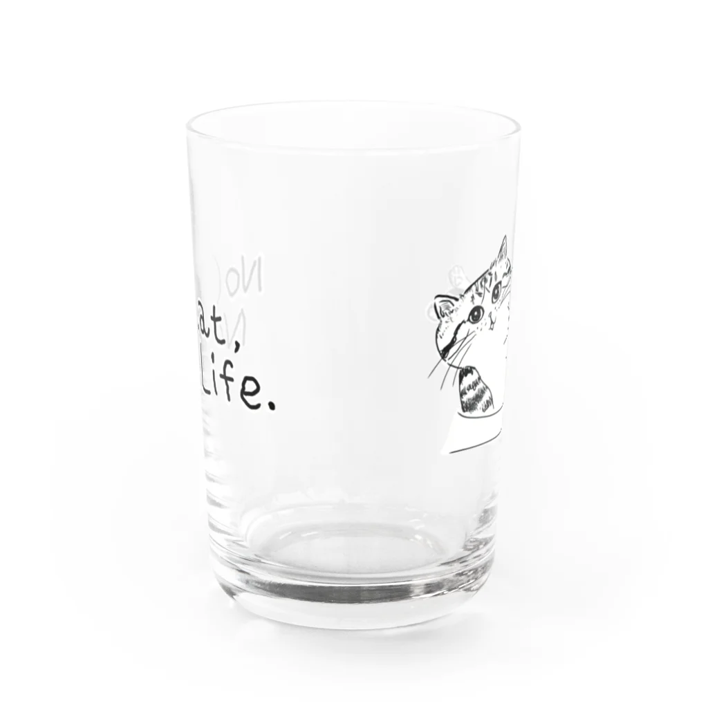 TomoshibiのNo Cat, No Life.  抱っこ猫 Water Glass :back