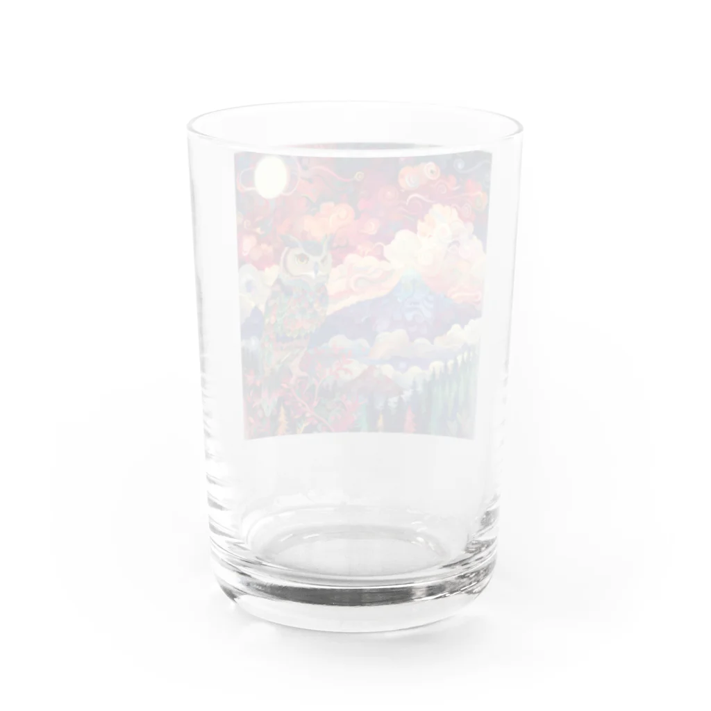 chinita_kakarのミミズクシリーズ２ Water Glass :back