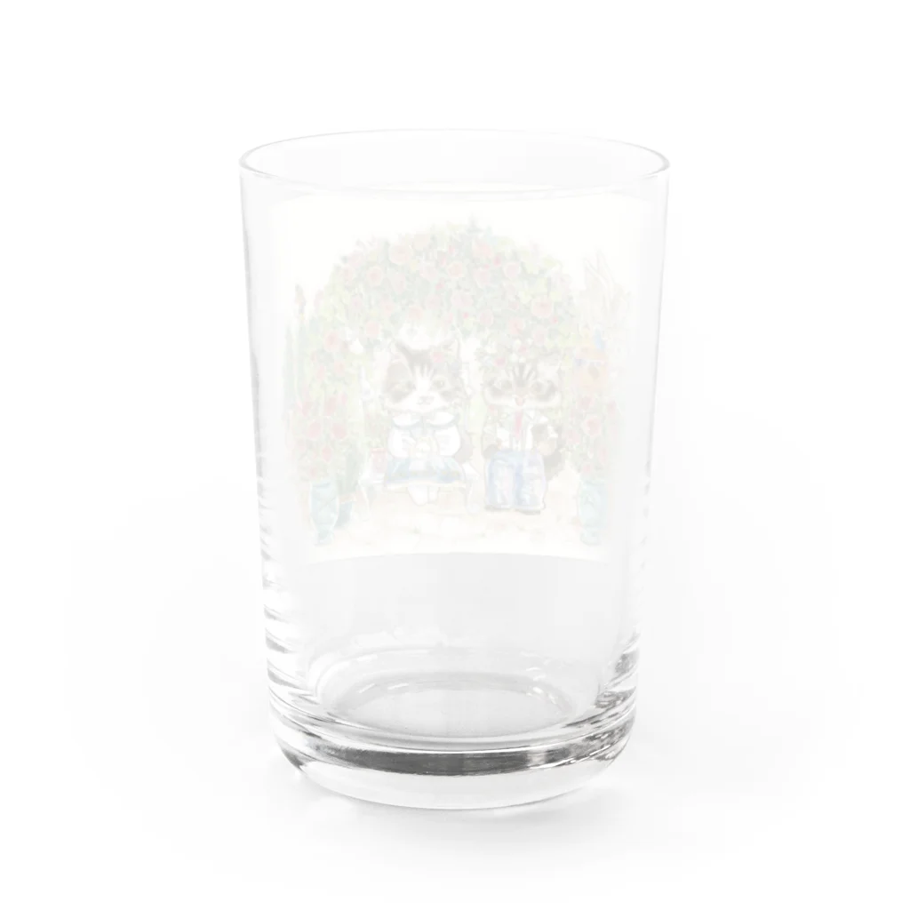 猫のきぬくんのお店の安寿ちゃんと弥勒くん Water Glass :back