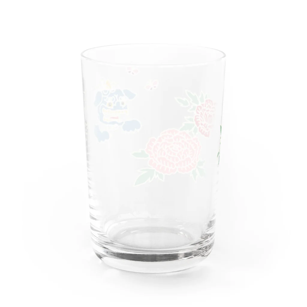 nanaqsaの獅子と牡丹 Water Glass :back