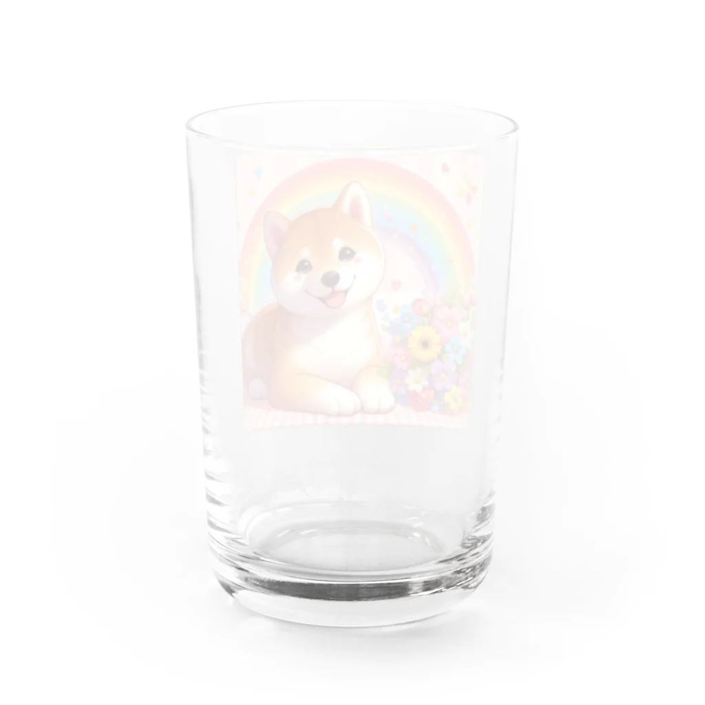 癒しのショップの夢の中の柴犬 Water Glass :back