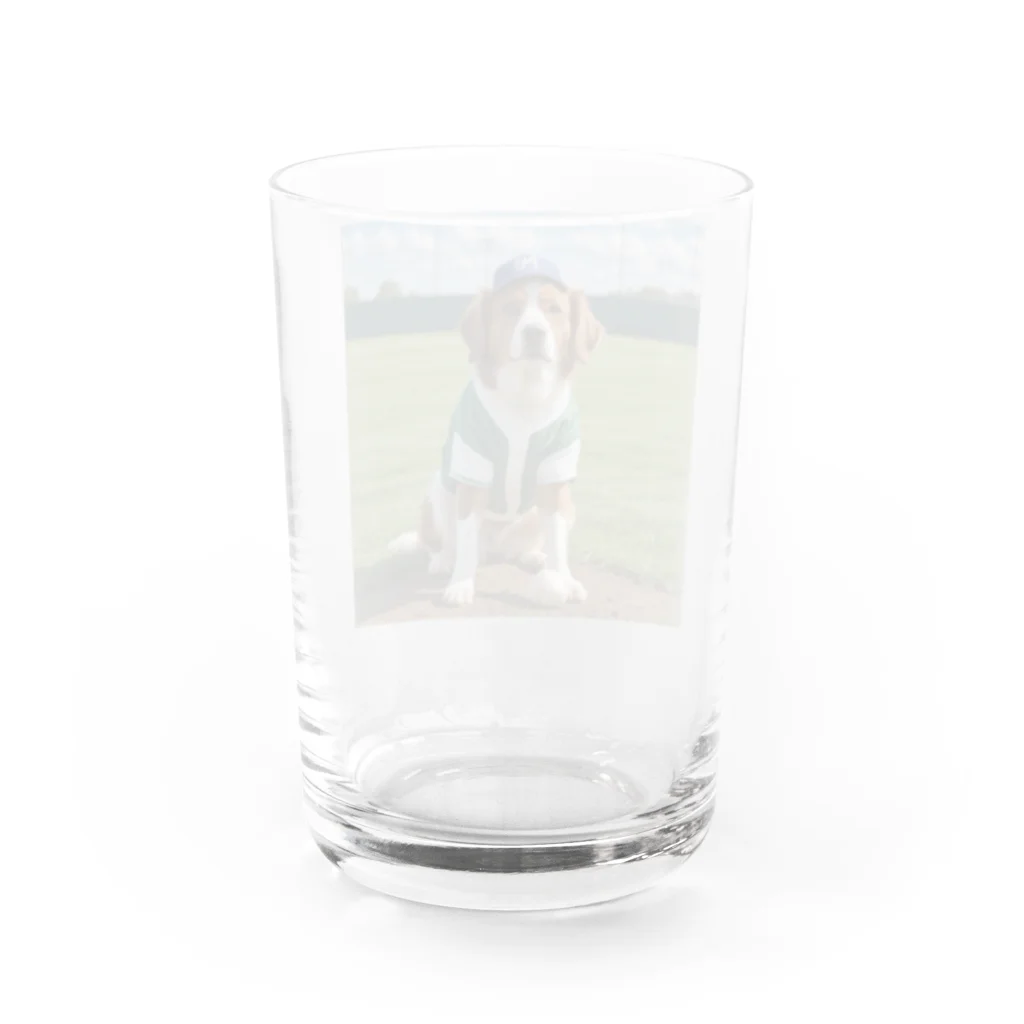 ぽめさくの犬野球 Water Glass :back