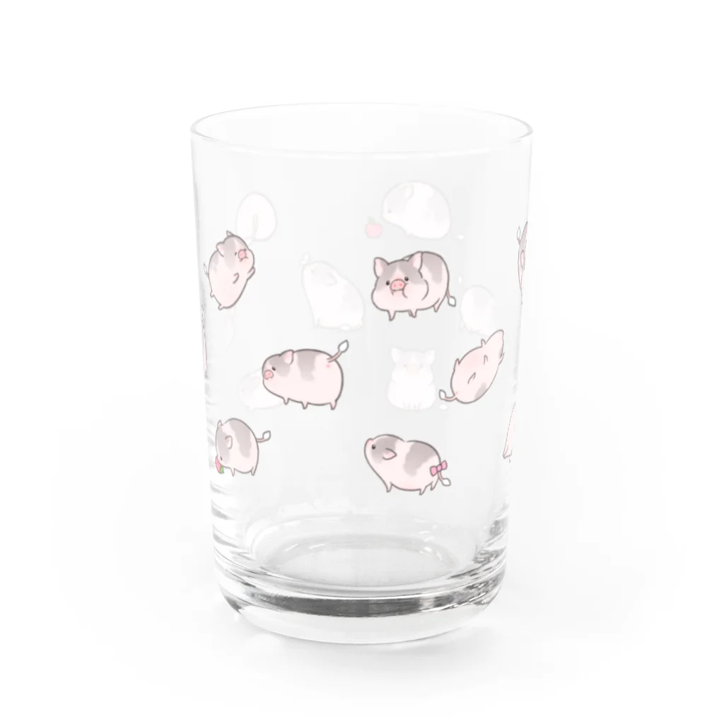 しらたまちゃんSHOPu〜🐽のいっぱいしらたまちゃん Water Glass :back