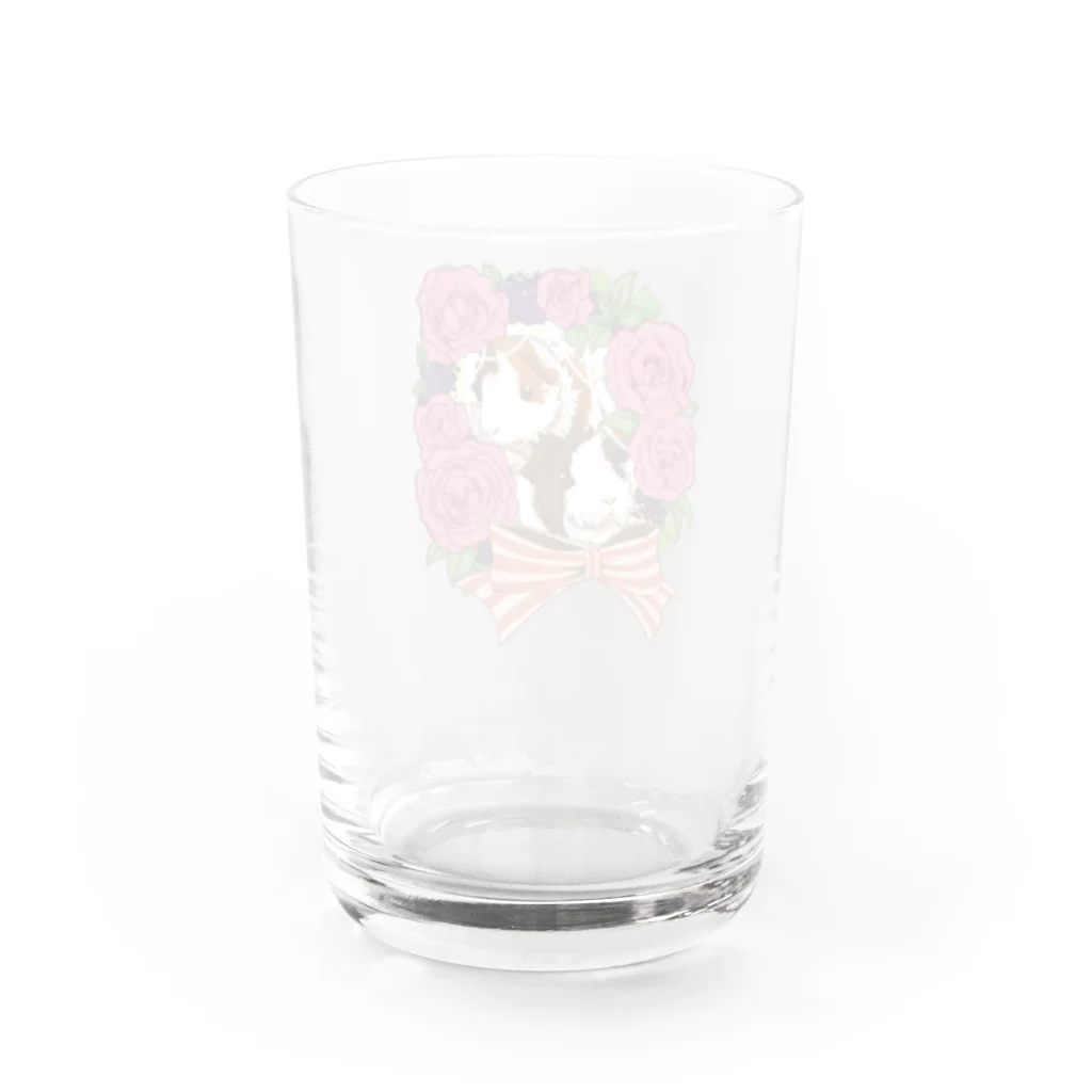 Lichtmuhleのイングリッシュローズとアビシニアンモルモット Water Glass :back