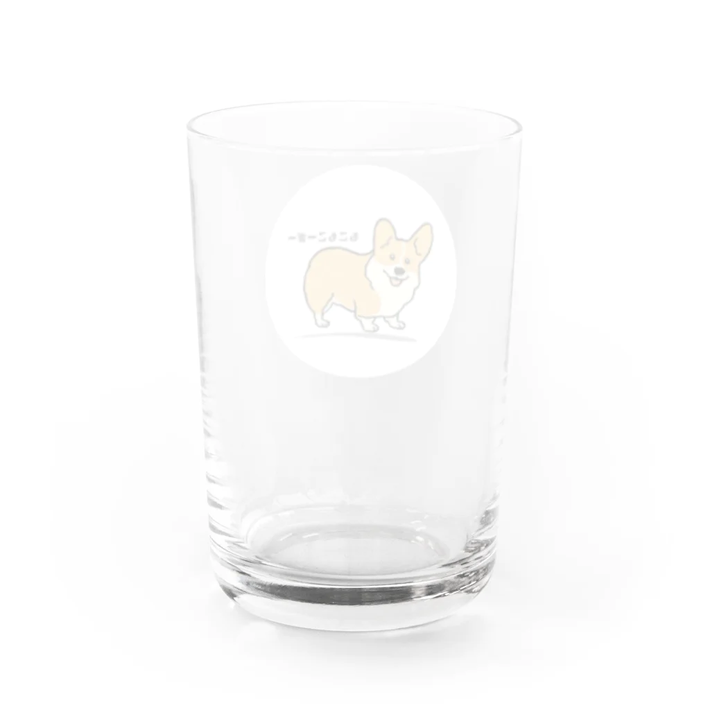 コーギーブレッド（もこもこーぎー）のもこもこーぎー （コーギーcorgi） Water Glass :back