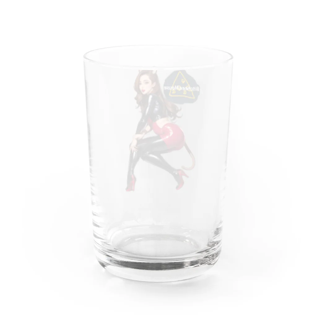 メメオカくん。のロゴ入りBitcheeeMouse② Water Glass :back