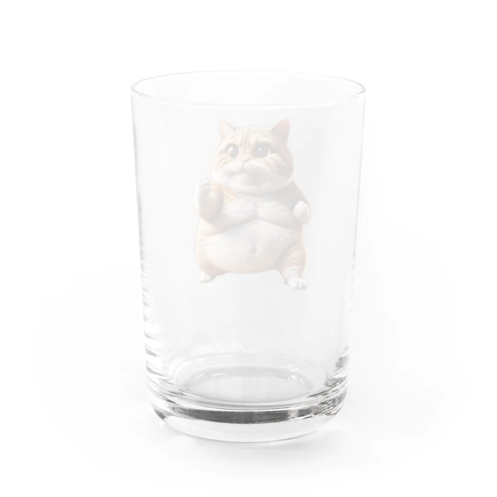 cat__ch2のやる気猫 Water Glass :back