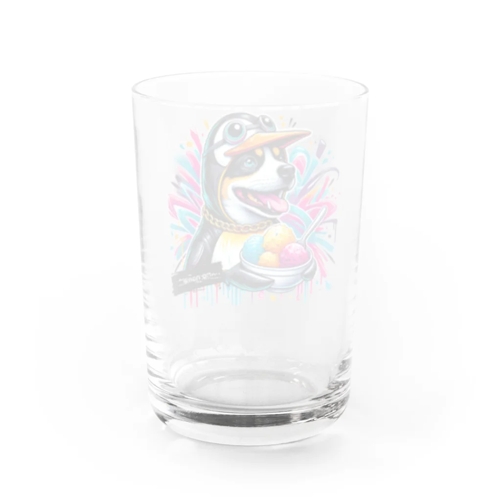 no name...のグラフティ イヌ✖️ペンギン Water Glass :back