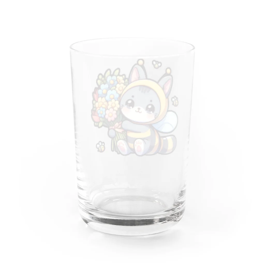 きぐるみあにまるず！の花束きぐるみネコ Water Glass :back