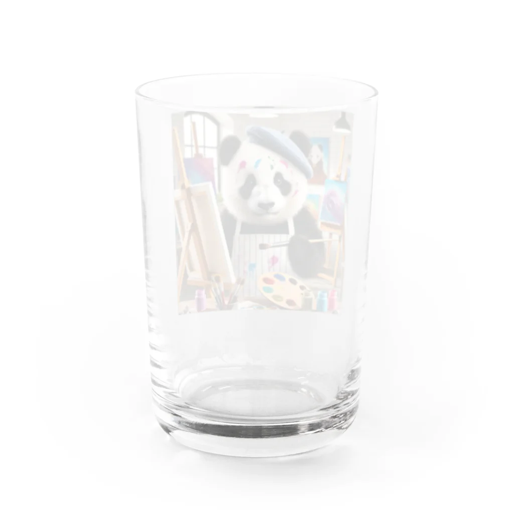 akinyan3128の絵描きのパンダ君 Water Glass :back