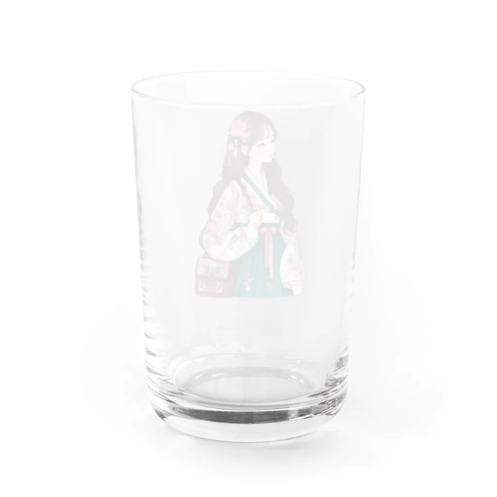 デjimaの韓国風の女の子(チマチョゴリ着) Water Glass :back